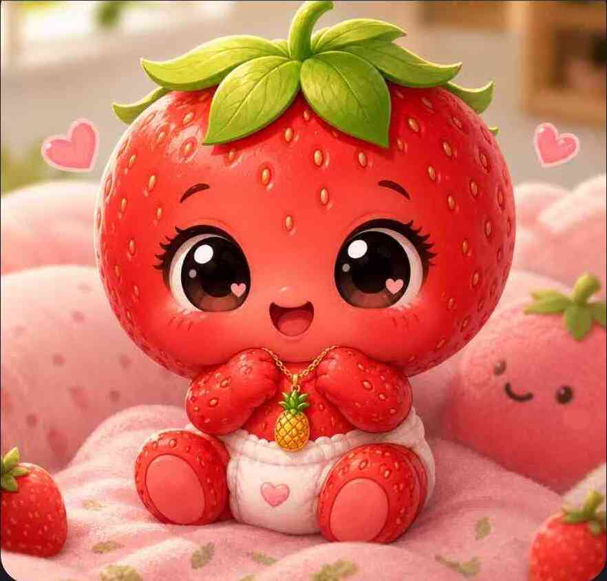 Strawberry with pineapple necklace