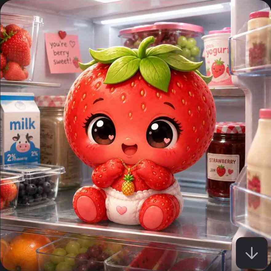 Strawberry in the fridge